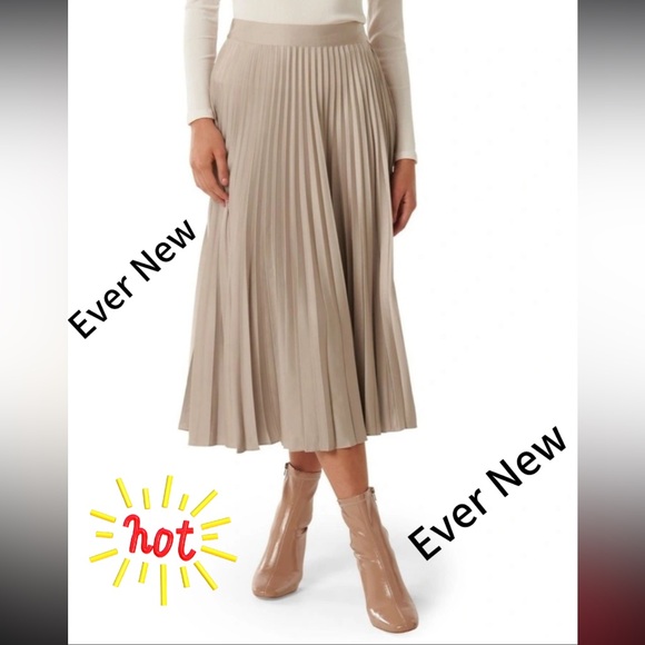 Ever New Dresses & Skirts - Ever New Tan Pleated Midi Skirt for Work